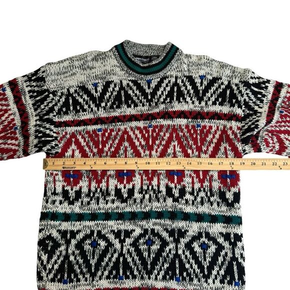 Vintage Expressions International Eclectic Grandpa Cosby Sweater Abstract Sz L - Picture 3 of 12